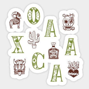 Oaxaca Alphabets - Wild Yellow Sticker